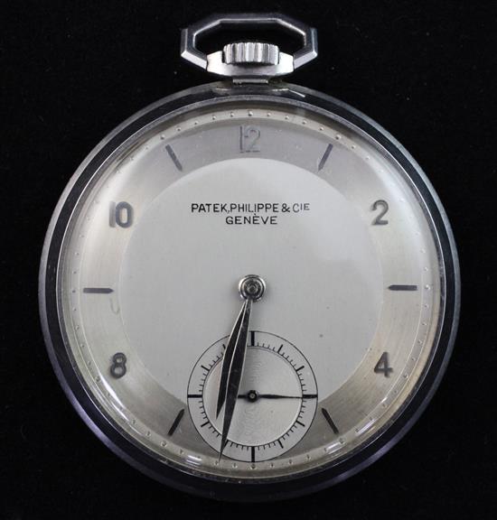 A Patek Philippe stainless steel dress pocket watch, circa 1929